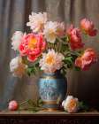 Flowers in vase Art Print